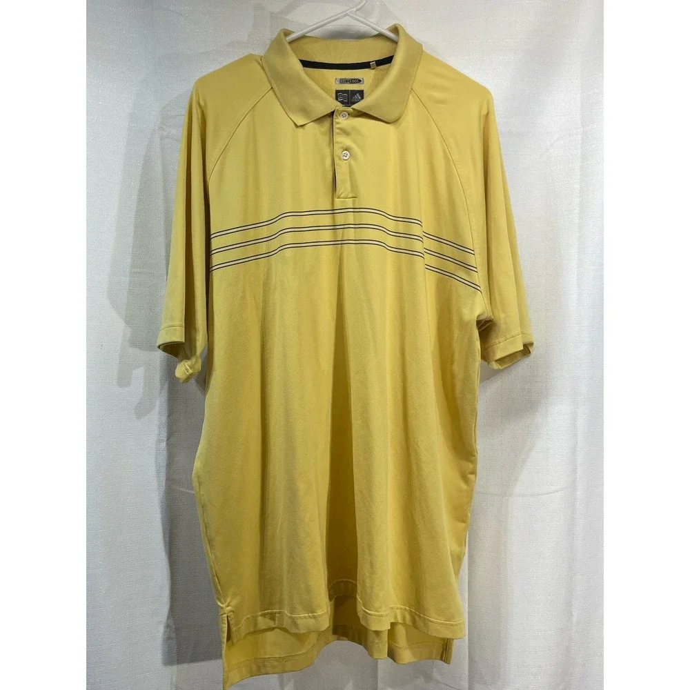 Adidas Men’s Polo Clima‎ Cool Yellow Size XL Logo